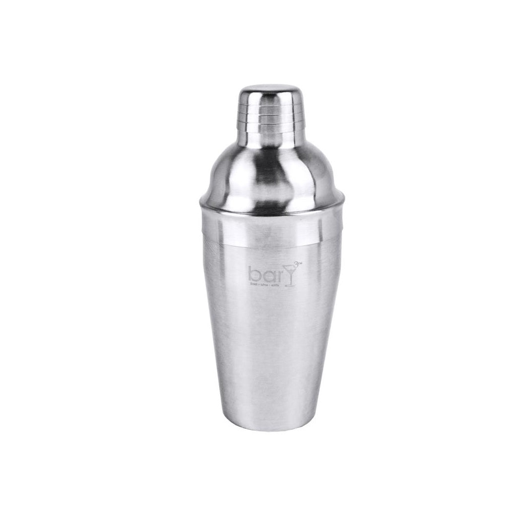 BarY3 BAR-0761 Cocktail Shaker with Strainer, Stainless Steel, 18 Oz