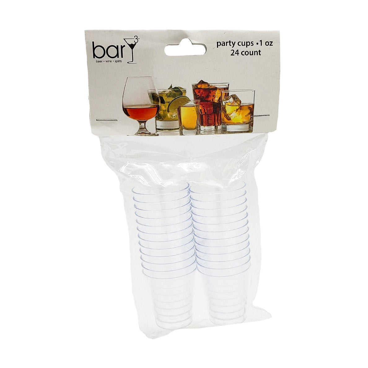 BarY3 BAR-0329 Disposable Shot Glass, Clear, Polyester