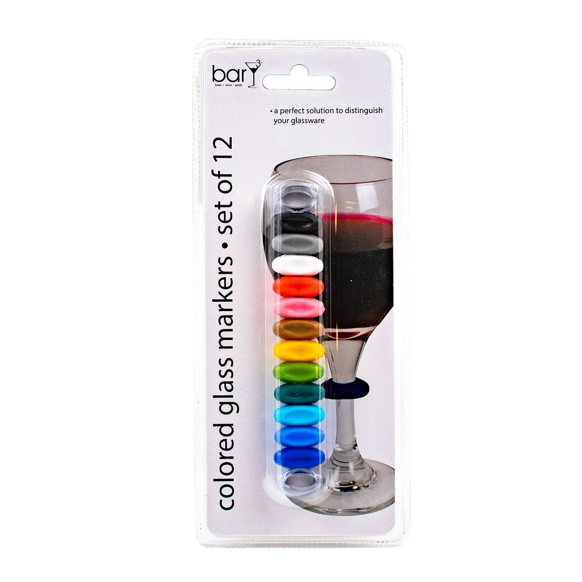 BarY3 BAR-0758 Glass Markers, Assorted Color, Silicone