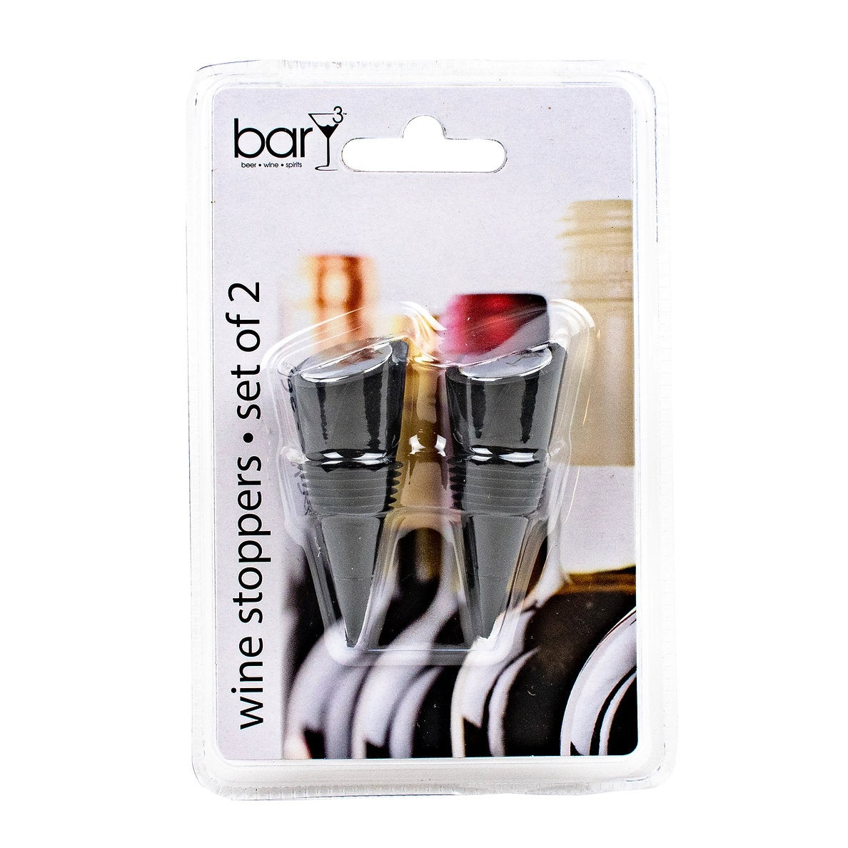 BarY3 BAR-0756 Wine Stopper, Black