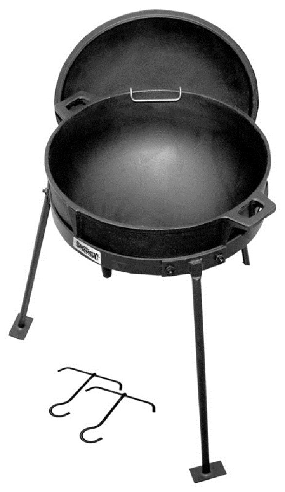 Bayou Classic CI7007 Jambalaya Kettle, Cast Iron Lid & Stand, 7 Gallon