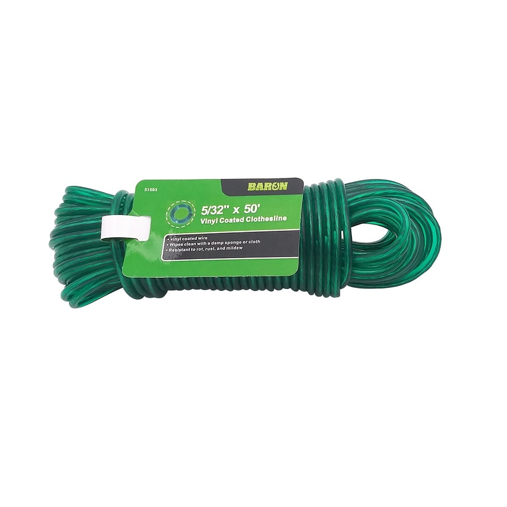 Baron 51503 Coated Clothesline, 50 Feet, Green