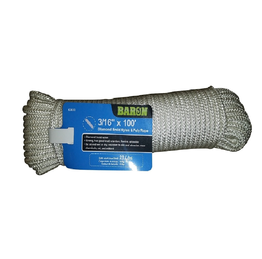 Baron 62603 Rope, Nylon, White