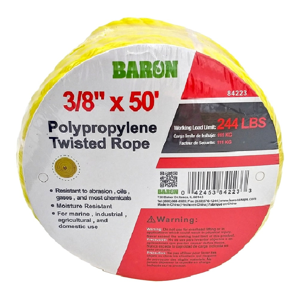 Baron 84223 Rope, Polypropylene, Yellow