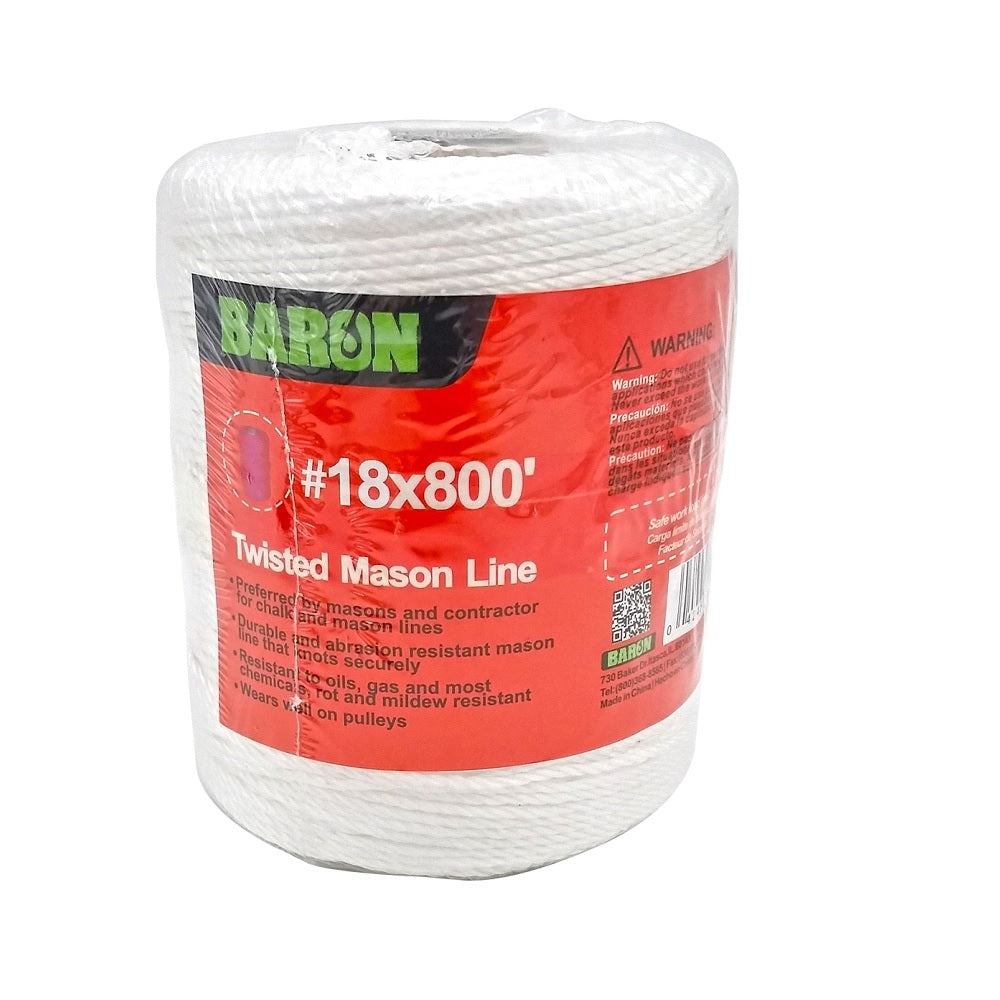 Baron 70817 Twisted Mason Line, 18 Inch x 800 Feet