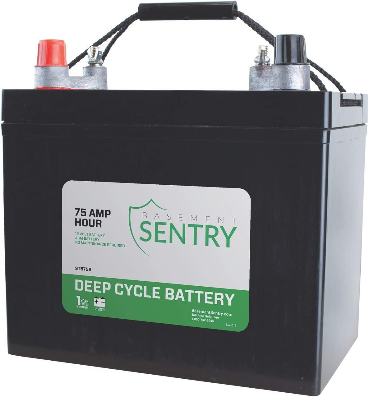 Basement Sentry STB75B Deep Cycle Battery, 75 AMP