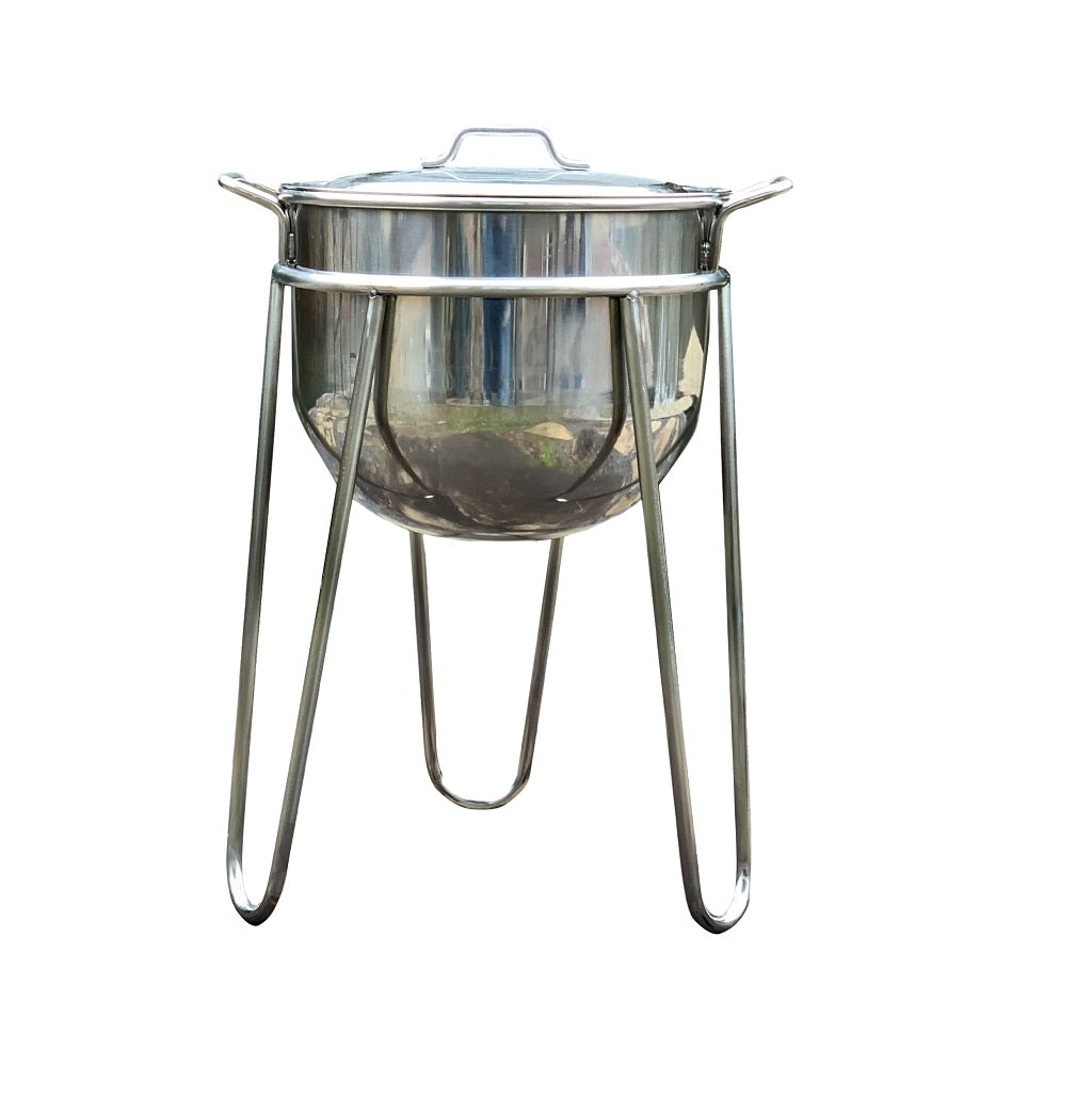 Bayou Classic 800-115 Kettle with Stand, Stainless Steel, 15 Gallon Capacity