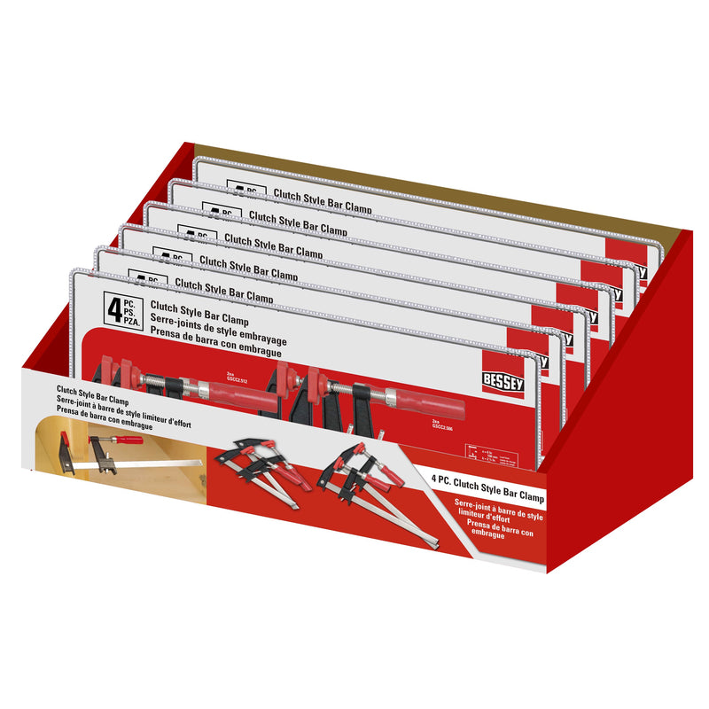 Bessey GSCC4PK Clutch Style Bar Clamp Set, 600 lb