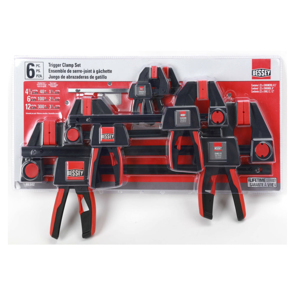 Bessey RES02 Trigger Clamp Set, 6 Piece