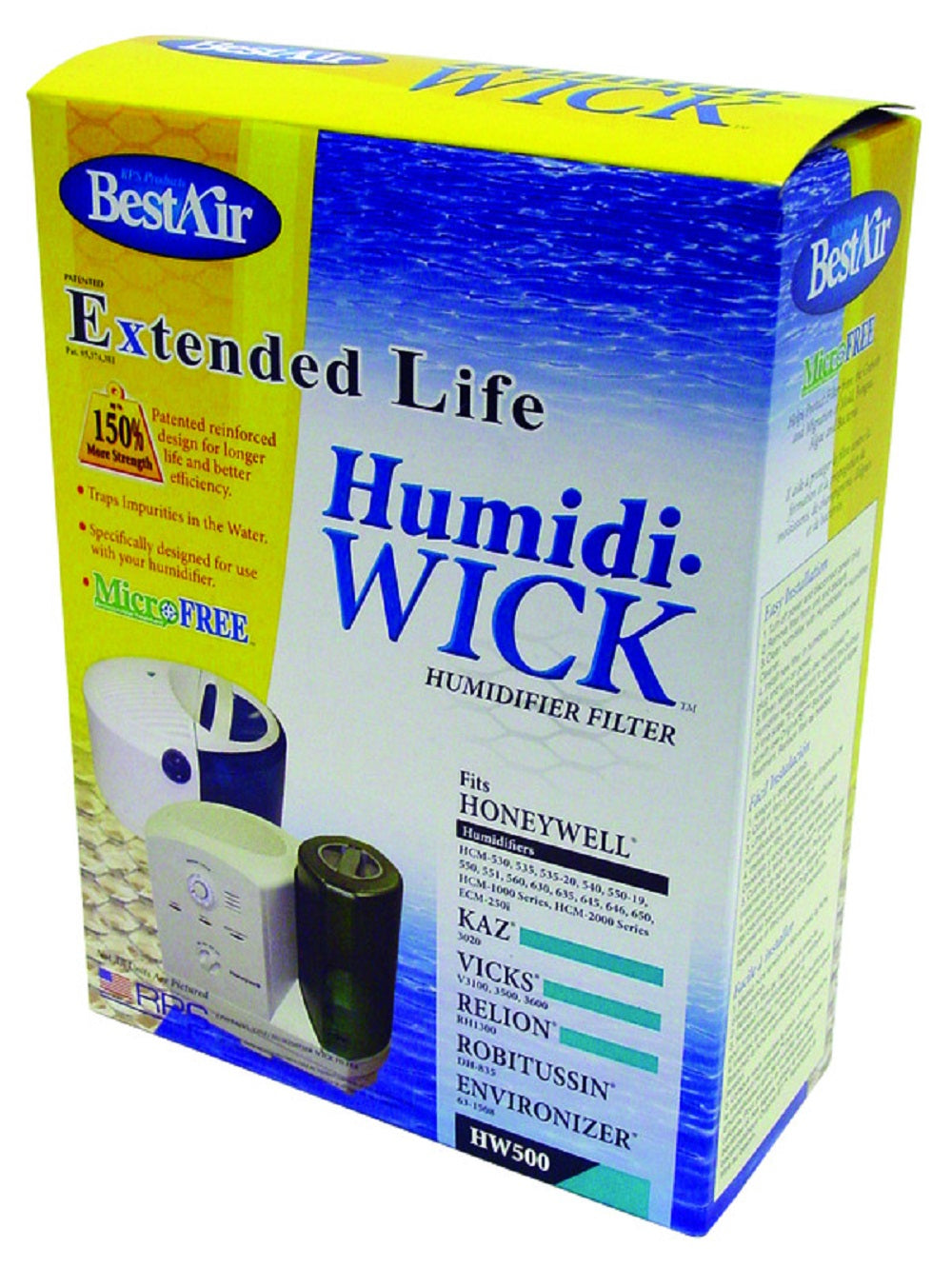 BestAir HW500 Humidifier Wick Filter, 5" x 19" x 1"
