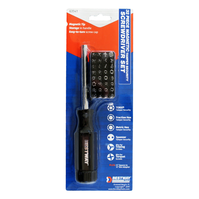 Best Way Tools 63541 Magnetic Tamper Security Screwdriver Set, 32 Piece