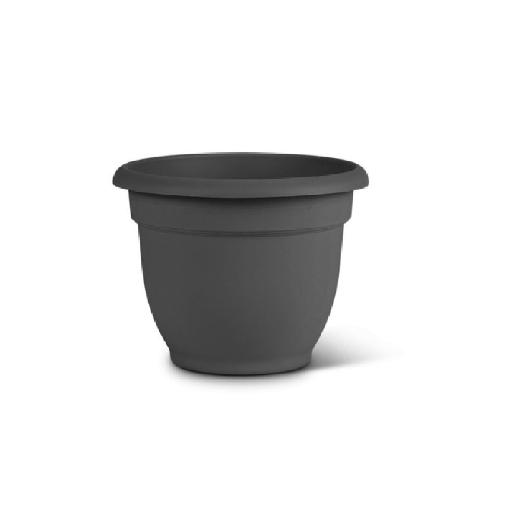 Bloem AP12908 Round Ariana Planter, Polyresin, Charcoal, 12"