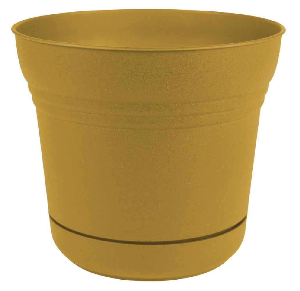 Bloem SP0523 Round Saturn Planter, Polyresin, Yellow, 5"