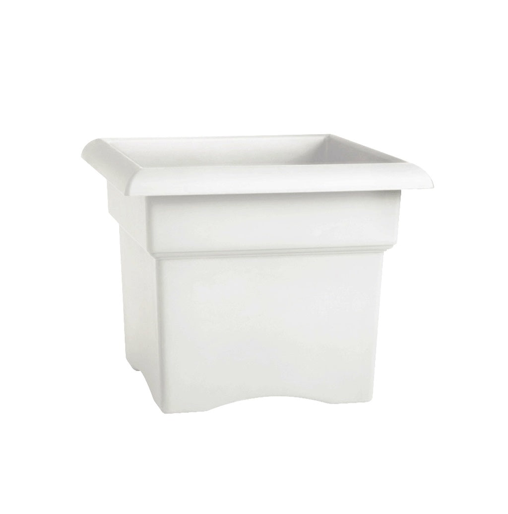 Bloem VER1409 Square Box Planter, White, 14 in