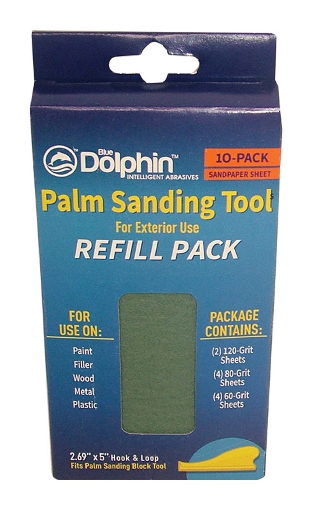 Blue Dolphin BD HS EXT RFL Palm Sanding Pad, 5" x 2.69"