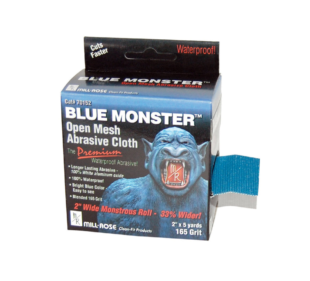 Mill Rose 70152 Blue Monster Open Mesh Abrasive Cloth, Blue, 165 Grit