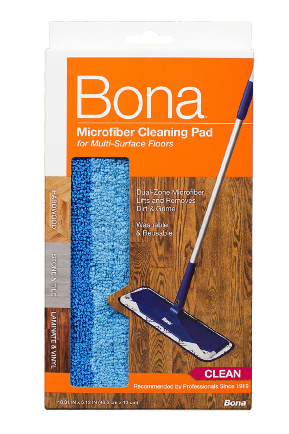Bona AX0003053 Microﬁber Replacement Cleaning Pad, Microfiber