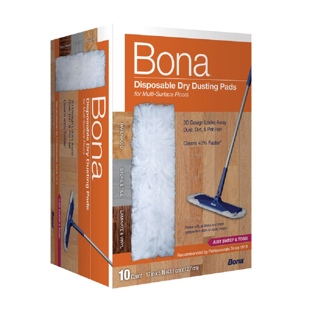 Bona AX0003512 Disposable Dusting Mop Pad, 17" x 5"