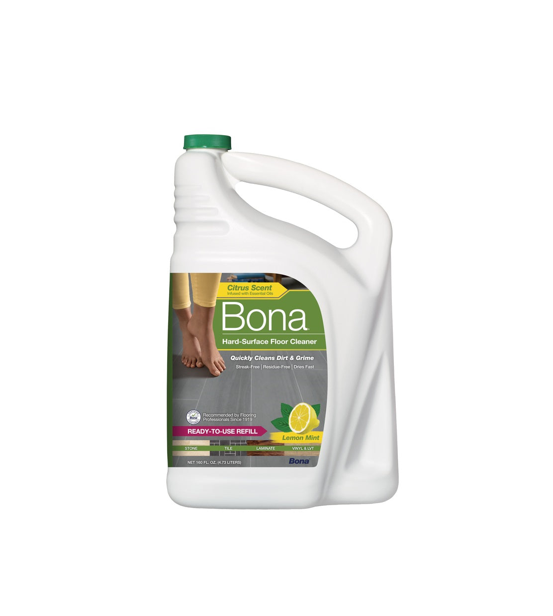Bona WM700056014 Floor Cleaner Refill, Lemon Mint, 160 Oz