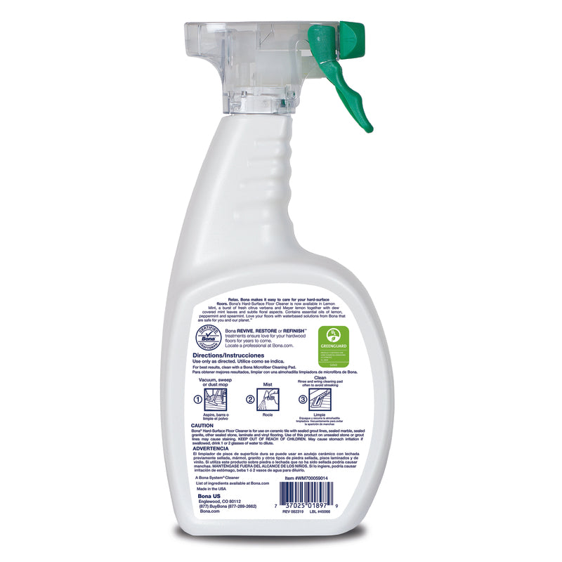 Bona WM700059014 Hard-Surface Floor Cleaner, Lemon Mint, 36 Oz