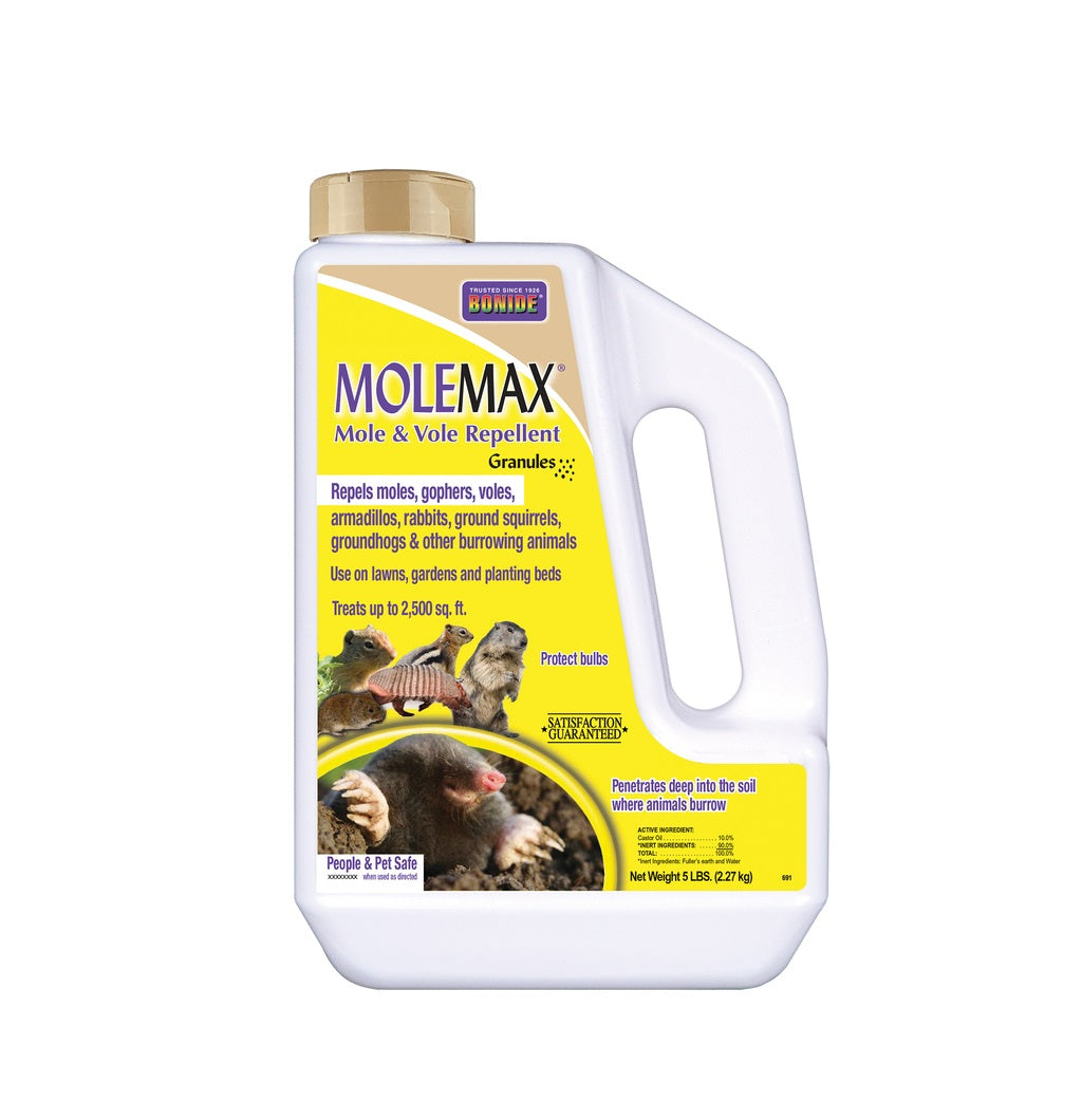 Bonide 691 MoleMax Animal Repellent Granules For Moles and Voles, 5 lb