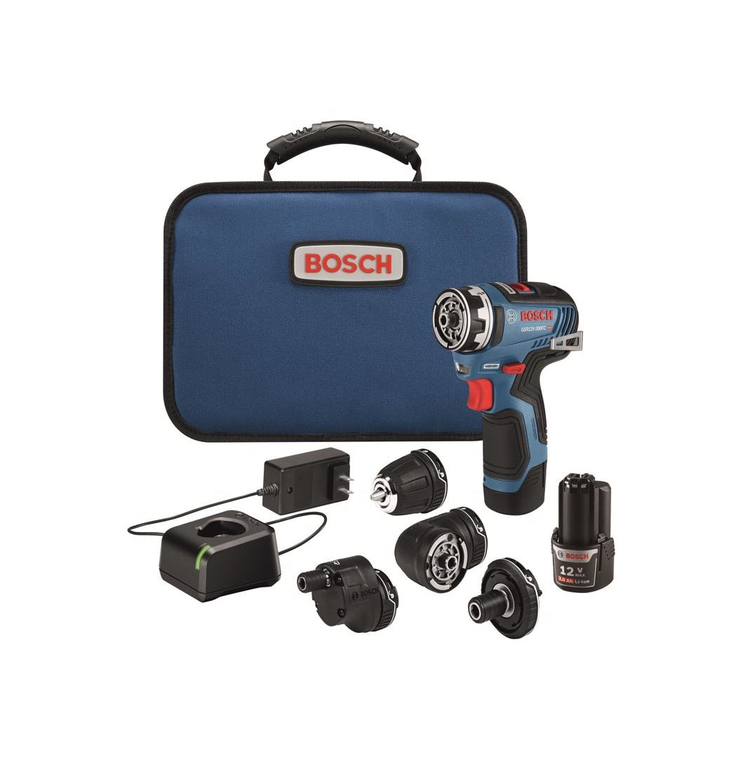 Bosch GSR12V-300FCB22 Chameleon Cordless 5-In-1 Drill, 12 V