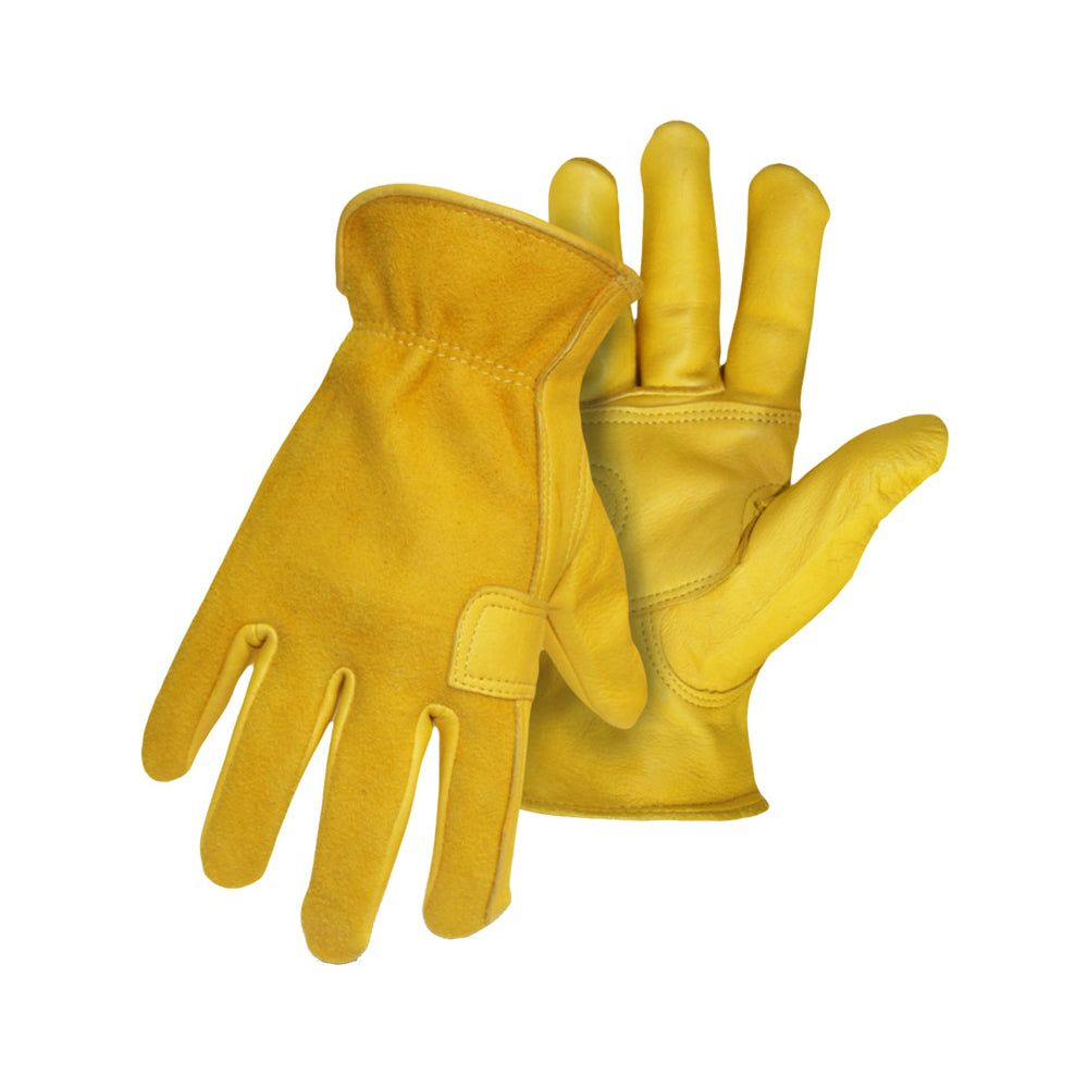 Boss 4086L Deerskin Premium Driver Glove With Palm Patch, Large