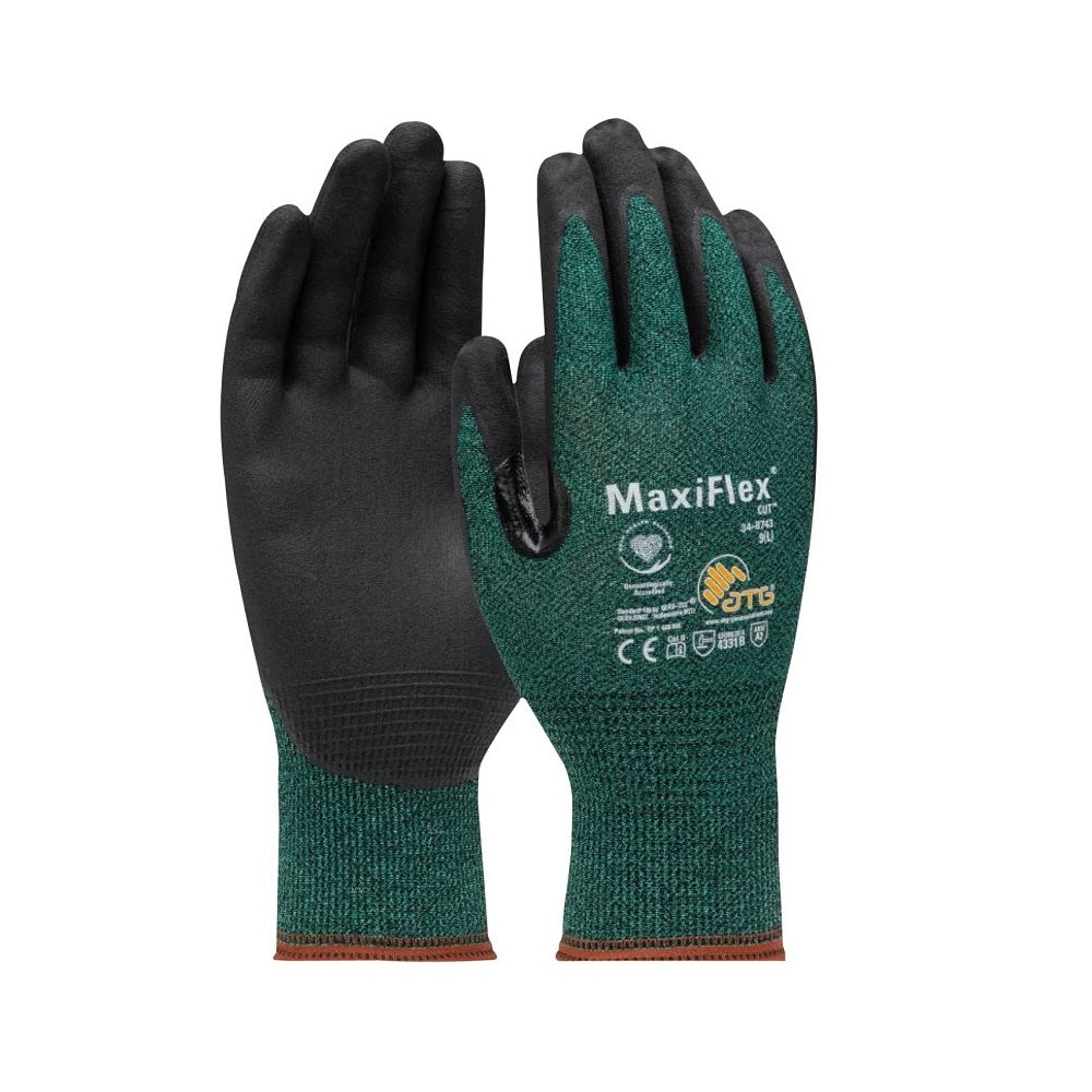 Boss 34-8743T/L MaxiFlex Cut Seamless Knit Coated Gloves, Large