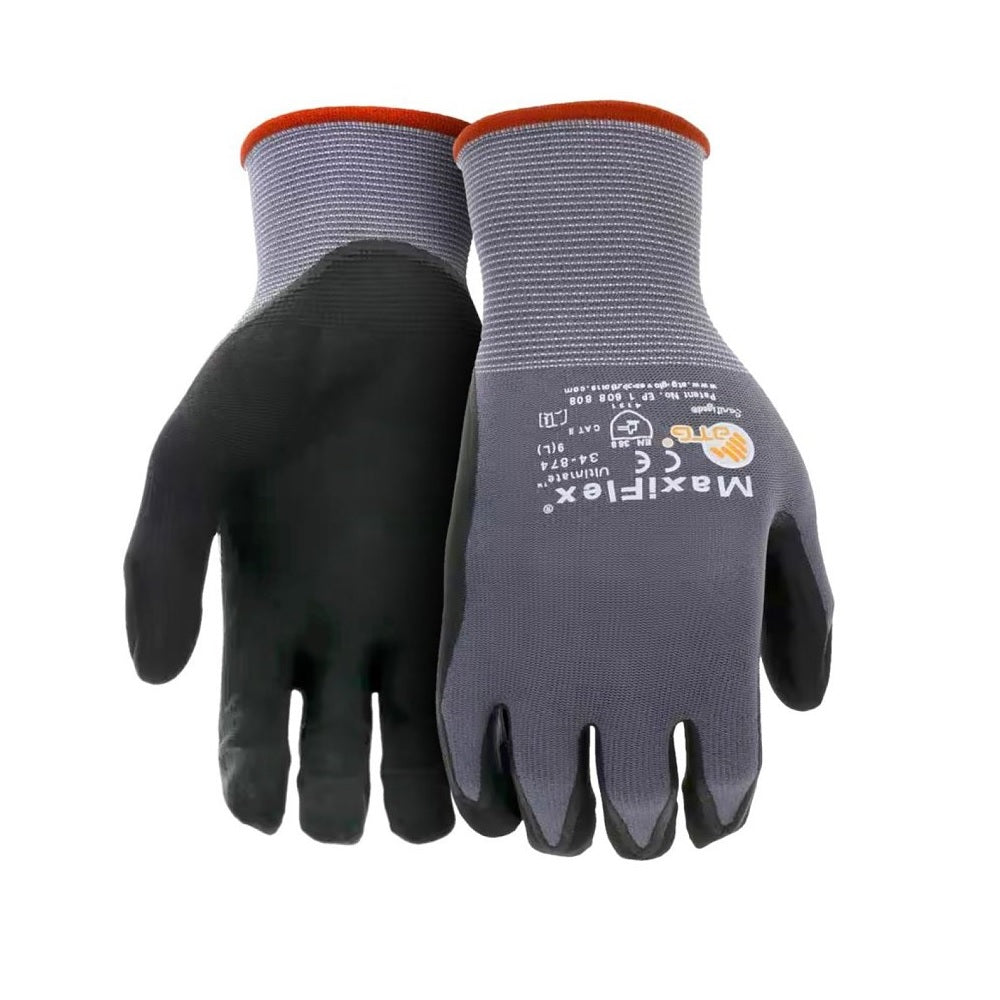 Boss 34-874T/L MaxiFlex Ultimate Seamless Knit Coated Gloves, Large
