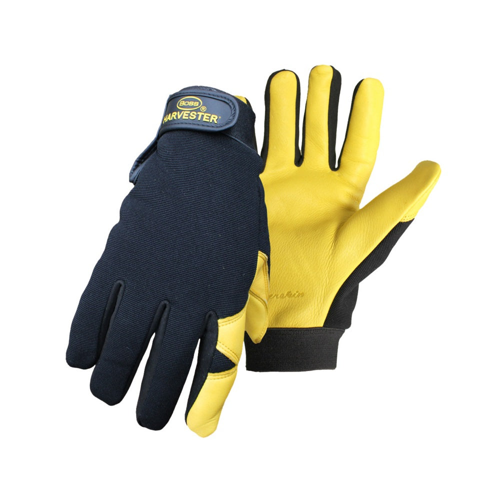 Boss 41872X Harvester Lined Deerskin Palm Gloves, 2XL