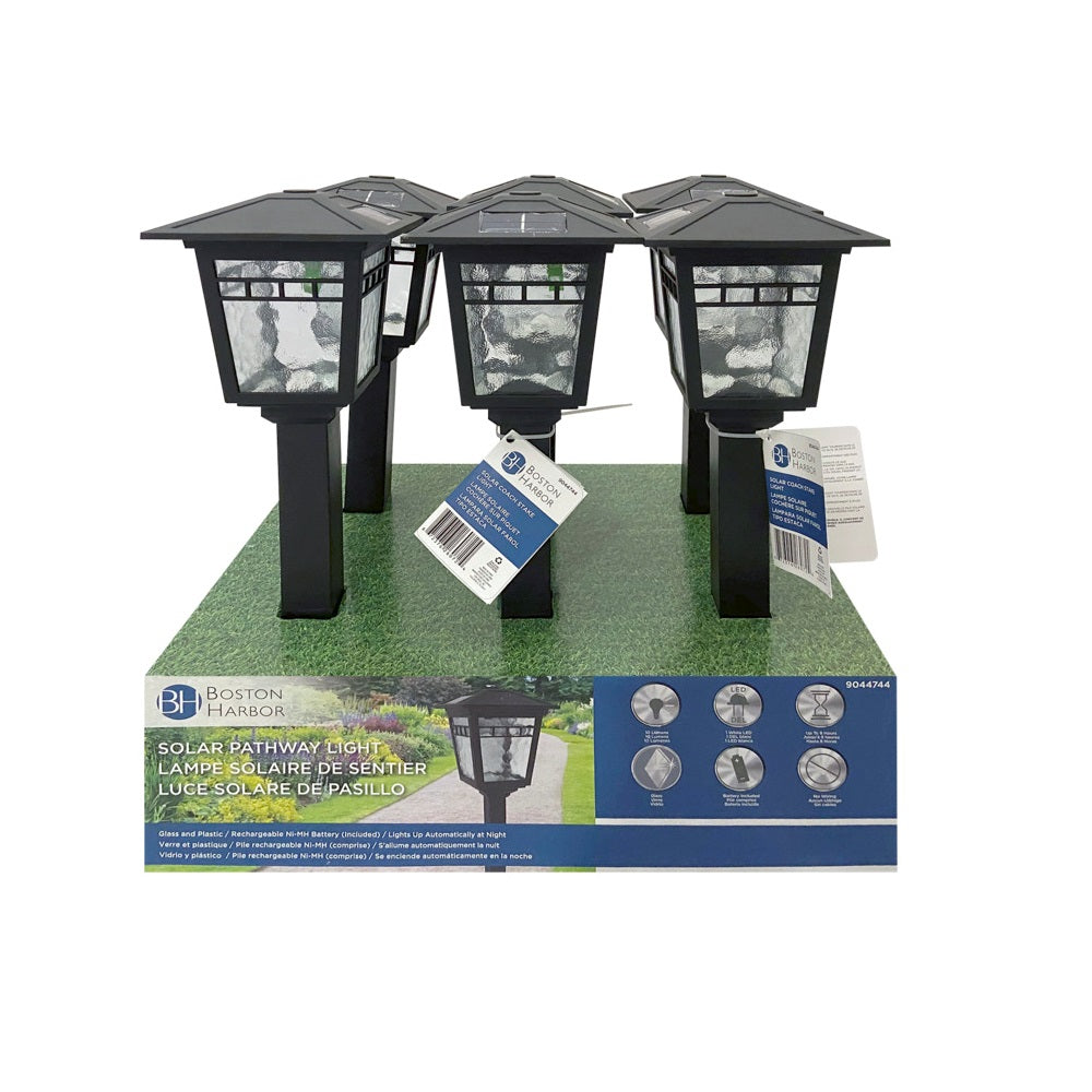 Boston Harbor 26072 Solar Coach Stake Light, Black