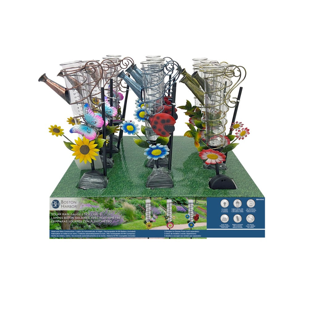 Boston Harbor 26146 Solar Rain Gauge Stick Light
