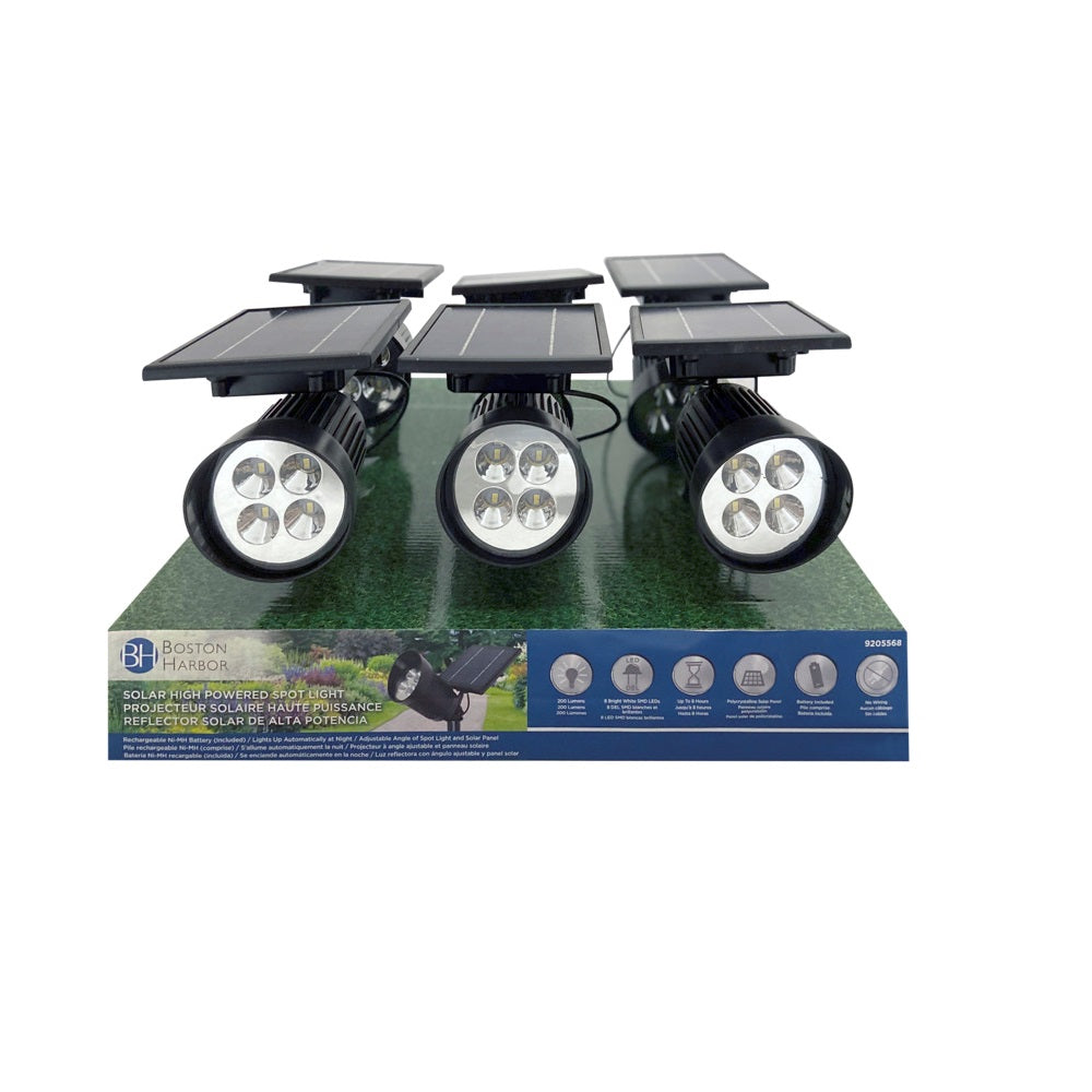 Boston Harbor 26080 Solar Spotlight, Black