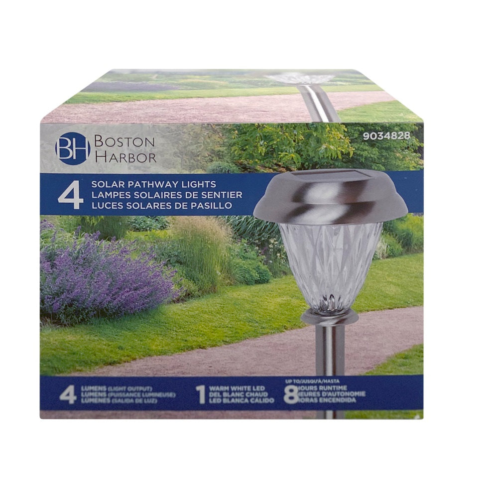 Boston Harbor 26091 Solar Stake Light, Stainless Steel