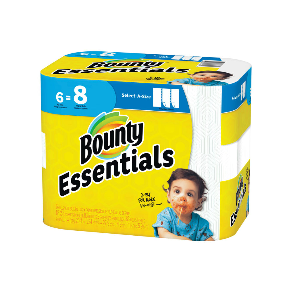 Bounty 74651 Essentials Select-A-Size Paper Towels, White