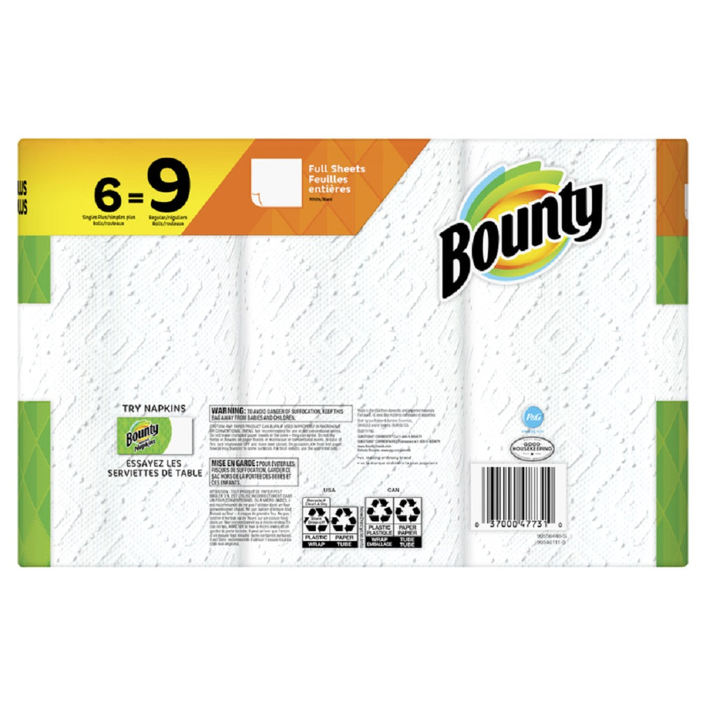 Bounty 47731 Paper Towels, White, 54 Sheet