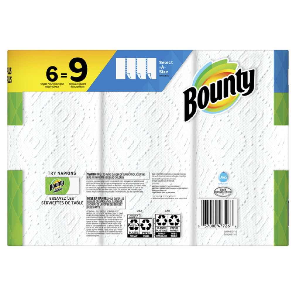 Bounty 47726 Select-A-Size Paper Towels, White, 83 Sheet