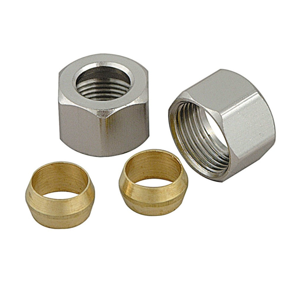 BrassCraft P81 Brass Compression Nuts & Sleeves, Chrome