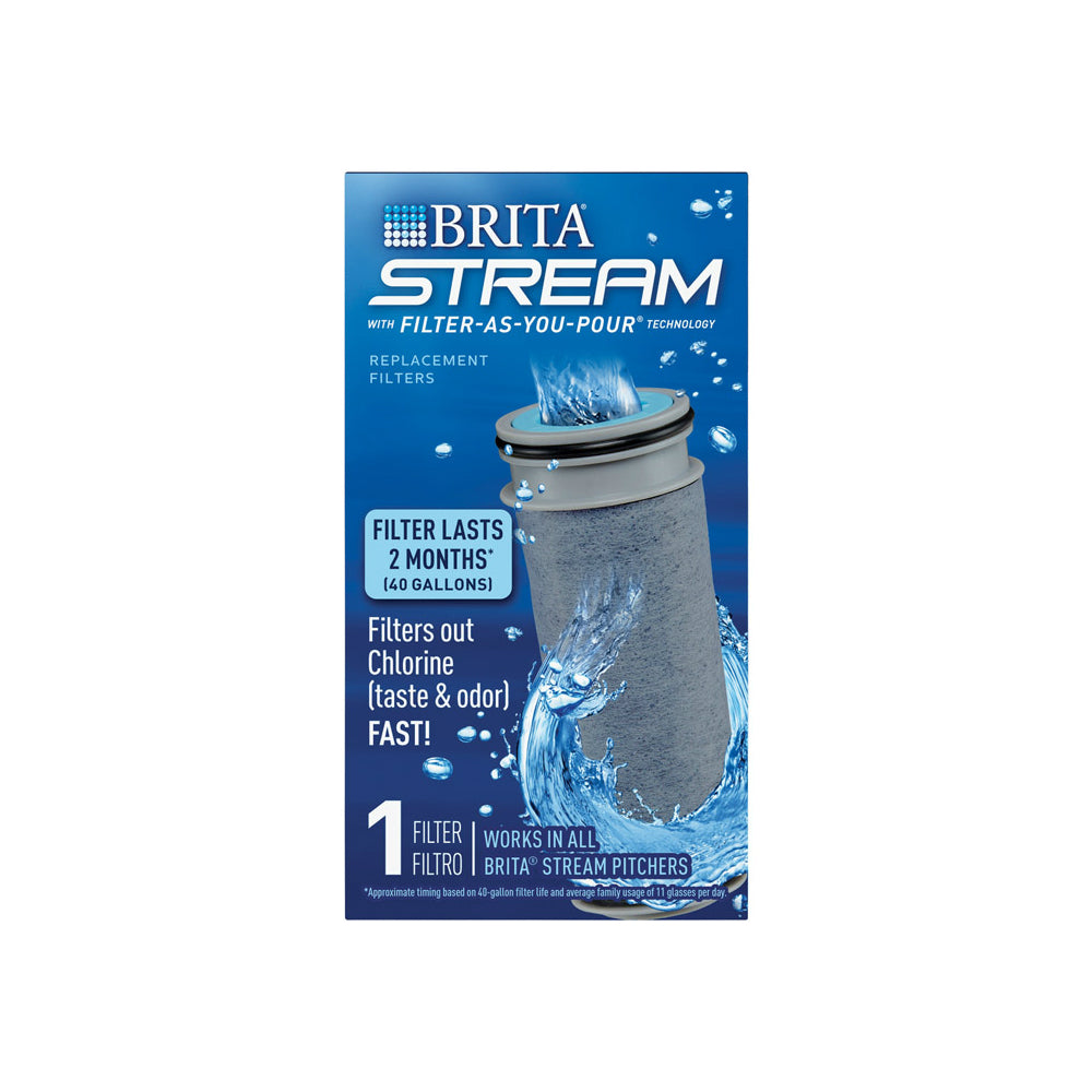 Brita 36213 Stream Drinking Water Replacement Filter For Pitchers, 40 Gallon