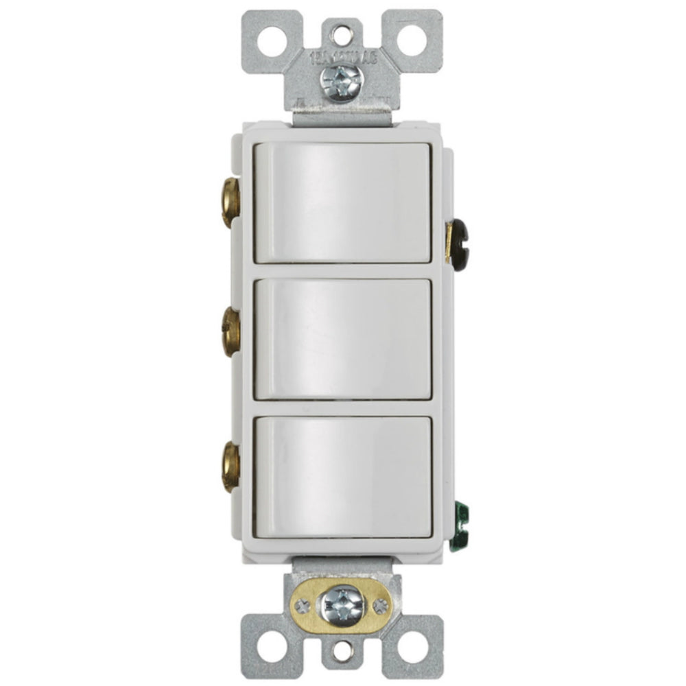 Broan P3RW 3-Way Rocker Switch, White, 15 Amps