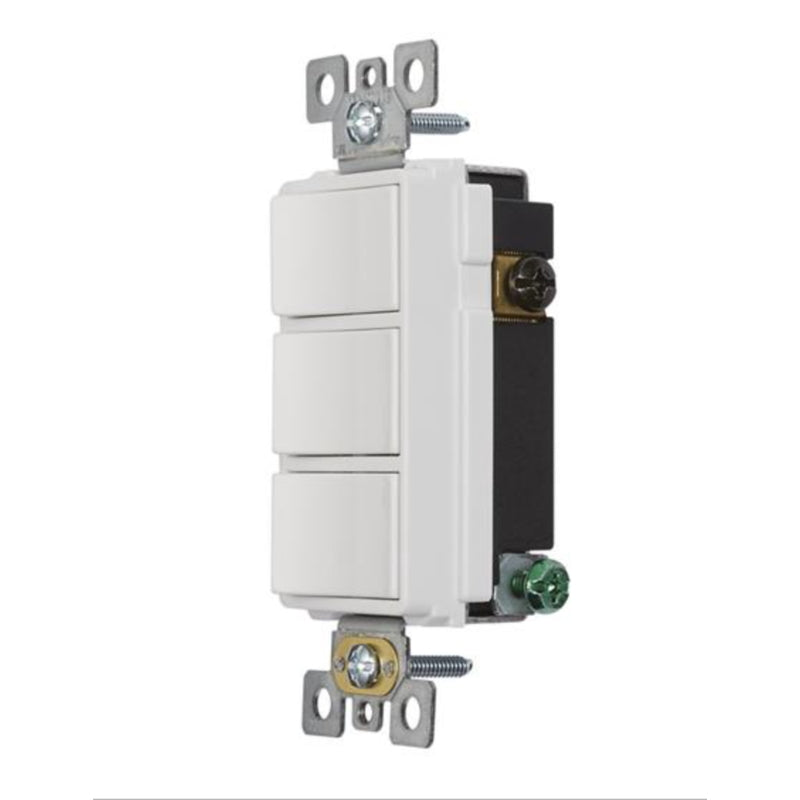 Broan P3RW 3-Way Rocker Switch, White, 15 Amps
