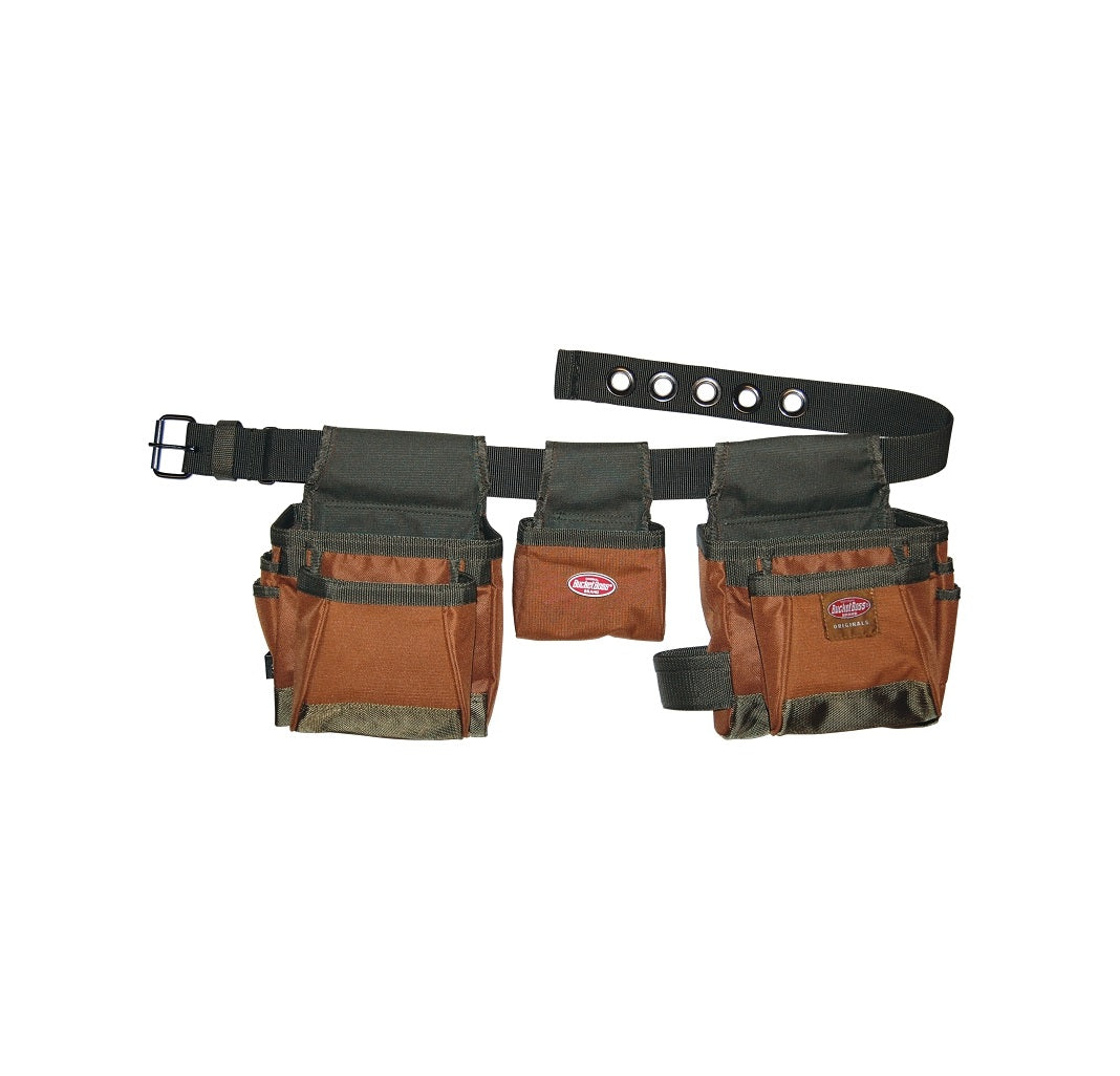 Bucket Boss 50250 Handyman's Tool Belt, Brown/Green, 11-Pocket