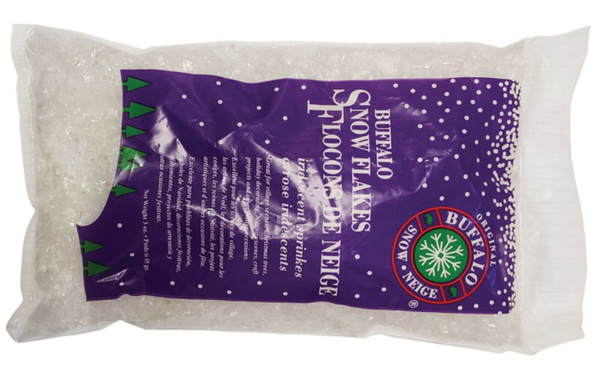 Buffalo 7917 Snow Iridescent Christmas Flakes, 3 Oz, Polyethylene