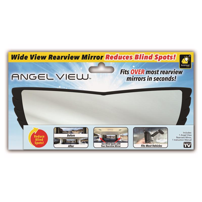 Bulbhead 16249-8 Angel View Rearview Mirror, Black