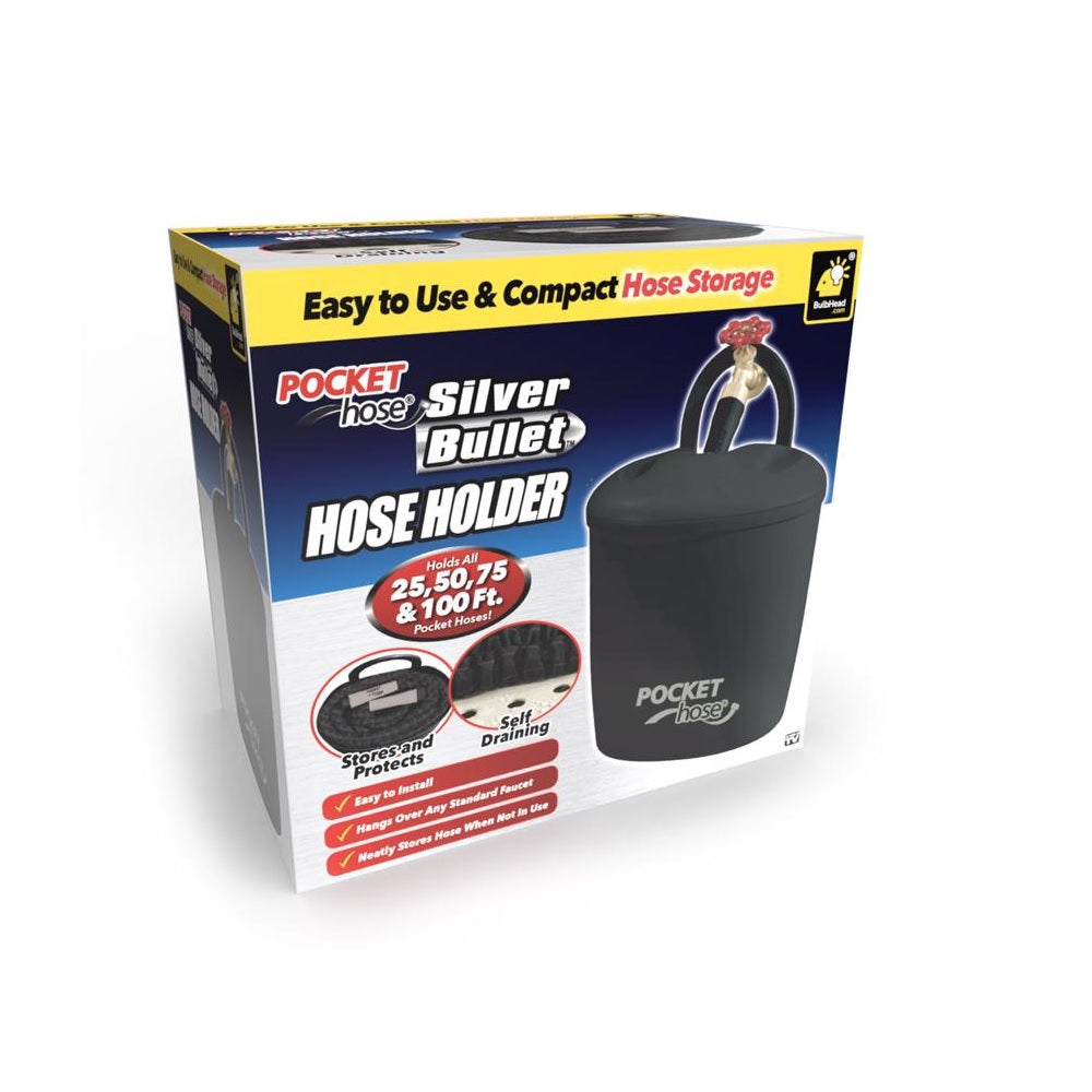 Bulbhead 15960-6 Pocket Hose Silver Bullet Hose Holder, Black