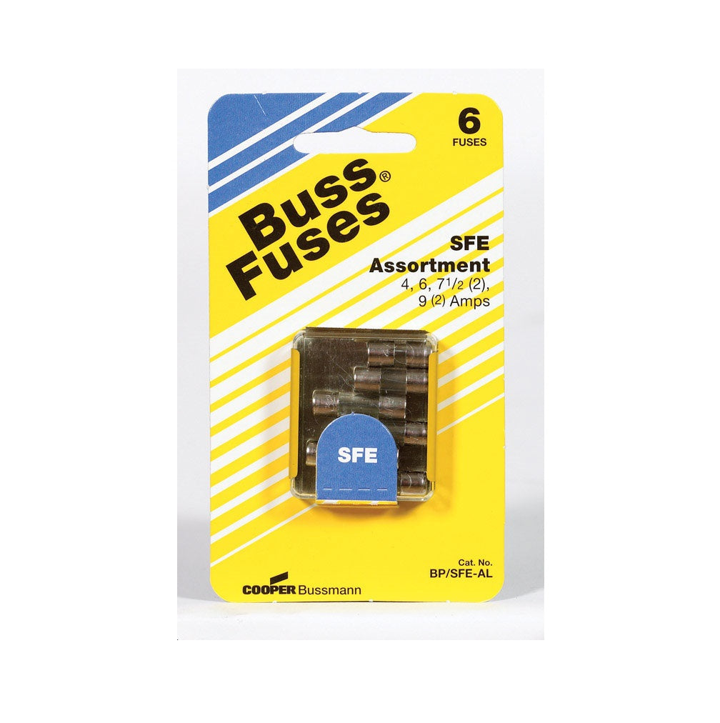 Bussmann BP/SFE-AL6-RP SFE Glass Tube Fuse, Clear