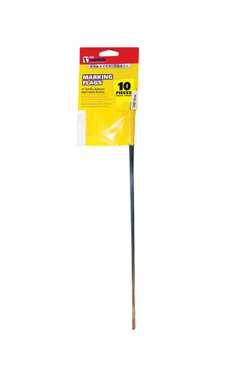 CH Hanson 15181 Yellow Marking Flag, Polyvinyl, 10 Piece