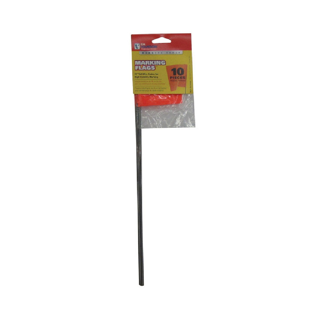 C.H. Hanson 15275 Plastic Marking Flag, Orange, 15"