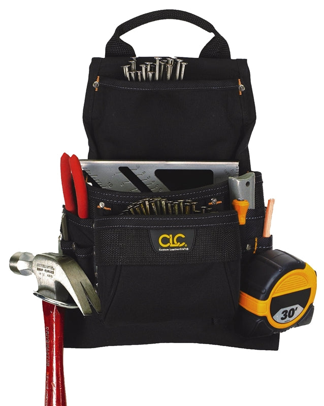 CLC 5833  Pro Framer Heavy-Duty Ballistic Fabric Nail & Tool Bag, 9 Pockets