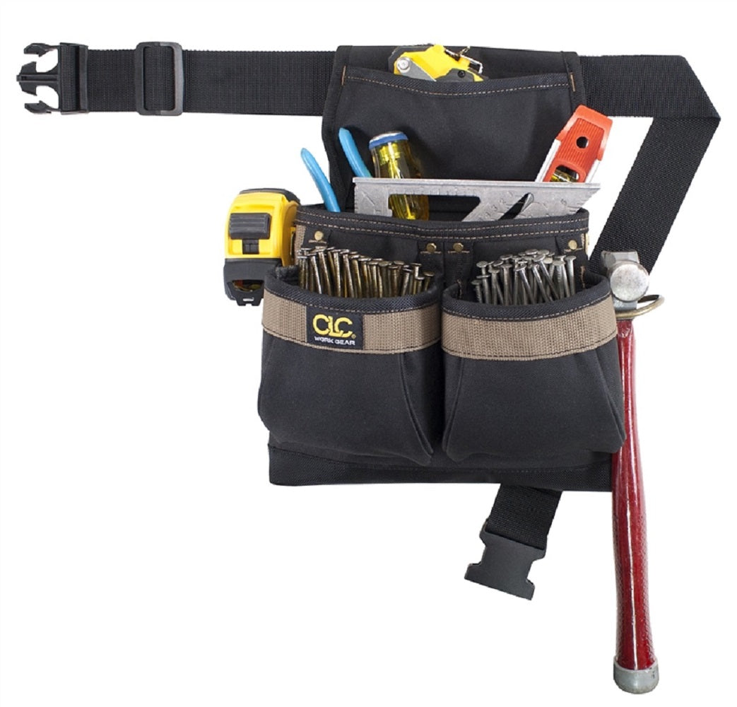 CLC PK1836 Framer's Nail & Tool Bag With Poly Web Belt, 5 Pocket